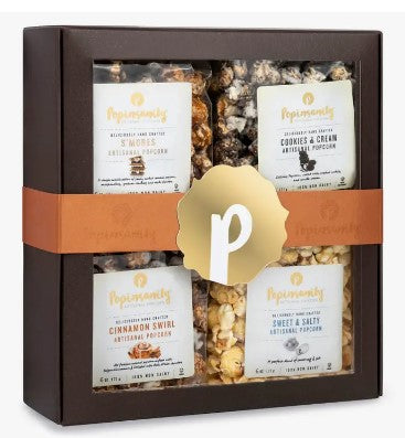 Gourmet Popcorn - Elegant Gift Box | 4 Popular Flavors