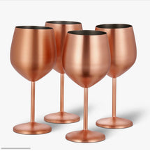 Load image into Gallery viewer, 4 Matte Rose Gold Wine Glasses
