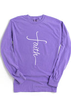 Load image into Gallery viewer, Faith Cross Easter Comfort Colors Long Sleeve
