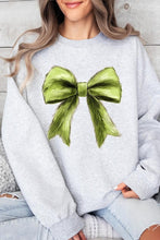 Load image into Gallery viewer, Grinchmas Coquette Bow Graphic Fleece Sweatshirts
