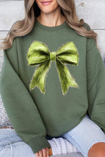 Load image into Gallery viewer, Grinchmas Coquette Bow Graphic Fleece Sweatshirts
