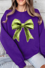 Load image into Gallery viewer, Grinchmas Coquette Bow Graphic Fleece Sweatshirts
