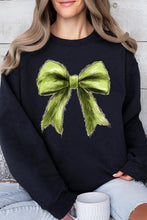 Load image into Gallery viewer, Grinchmas Coquette Bow Graphic Fleece Sweatshirts
