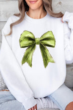 Load image into Gallery viewer, Grinchmas Coquette Bow Graphic Fleece Sweatshirts
