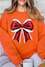 Load image into Gallery viewer, Christmas Santa Bow Graphic Fleece Sweatshirts
