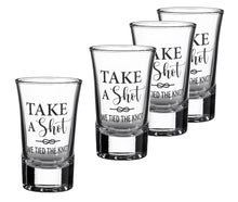 Load image into Gallery viewer, Lillian Rose - Tied the Knot Wedding Day Shot Glass Favors Set of 4
