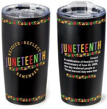 Load image into Gallery viewer, Juneteenth: Rejoice, Reflect, Remember Malibu Non-Woven Tote Bag w/Tumbler Gift Set

