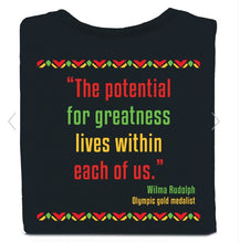 Load image into Gallery viewer, Black History: Strength Behind Us, Greatness Ahead Of Us 2-Sided Adult T-Shirt
