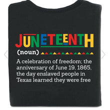 Load image into Gallery viewer, Juneteenth 2-Sided Unisex T-Shirt
