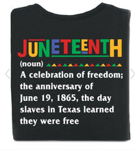 Load image into Gallery viewer, Juneteenth 2-Sided Unisex T-Shirt
