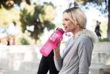 Load image into Gallery viewer, H2OCOACH - Drink More H2O Water Bottle - 36 oz. - Pink
